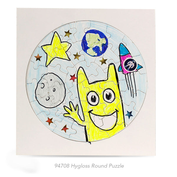 Color Your Own Puzzles - 6 ct, Round, Frame 7.75" x 8.25", Puzzle 6.75" diameter, 36 pcs per puzzle