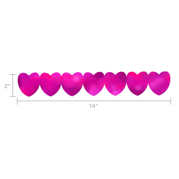 Sticker Strips - 35 per pack - 2" Metallic Hearts, 2 Red, 2 Pink, 1 Magenta