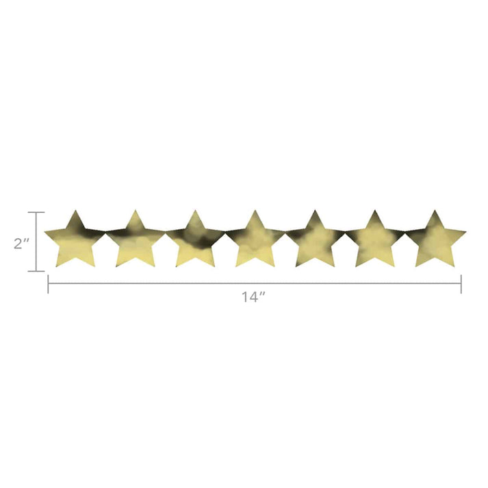 Sticker Strips - 35 per pack - 2" Metallic Stars, 5 Strips of Gold Stars