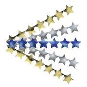 Sticker Strips - 35 per pack - 2" Metallic Stars, 2 Gold, 2 Silver, 1 Blue