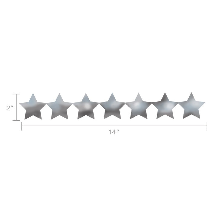 Sticker Strips - 35 per pack - 2" Metallic Stars, 2 Gold, 2 Silver, 1 Blue