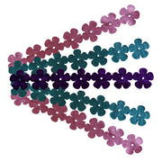 Sticker Strips - 35 per pack - 2" Embossed Flowers, 2 Blue, 2 Pink, 1 Purple