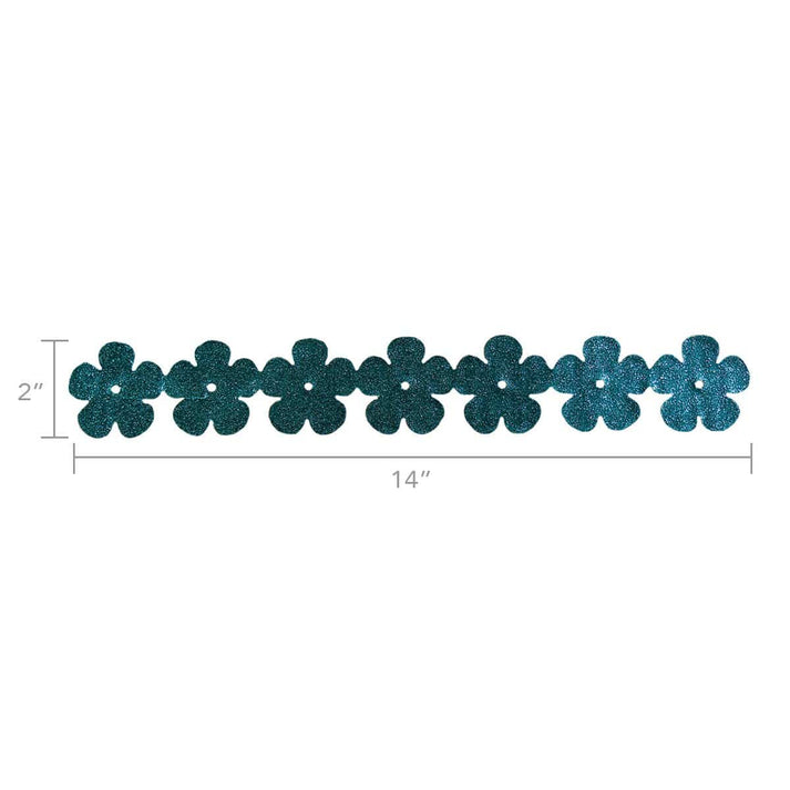Sticker Strips - 35 per pack - 2" Embossed Flowers, 2 Blue, 2 Pink, 1 Purple