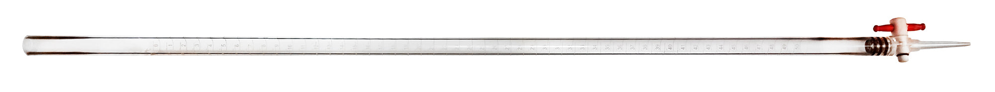 Burette Acrylic 50ml with interchangeable stopper.