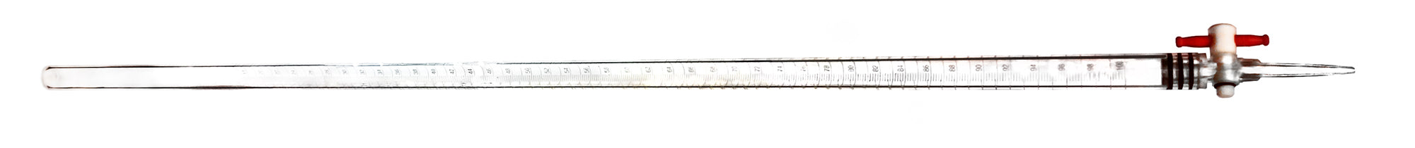 Burette Acrylic 100ml with interchangeable stopper.