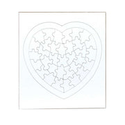 Blank Puzzle - 34pcs, 8.5"x9.5", Heart Shape - 12 puzzles w/ frame