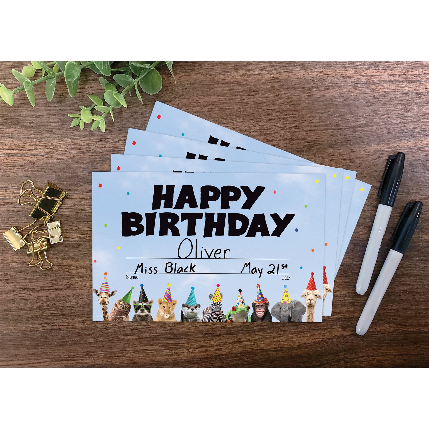 Go Wild Animals Happy Birthday Awards, Pack of 30