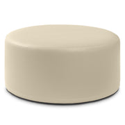 Jaxx Candler Round Couch Ottoman – Oversized Giant Coffee Table Ottoman - Versatile Firm Foam Construction - Kid Safe with Removable Cover, 36”, Premium Faux Leather, Natural