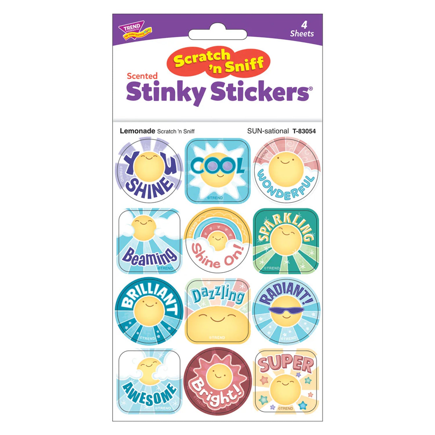 SUN-sational, Lemonade Scent Scratch 'n Sniff Stinky Stickers®, Pack of 48