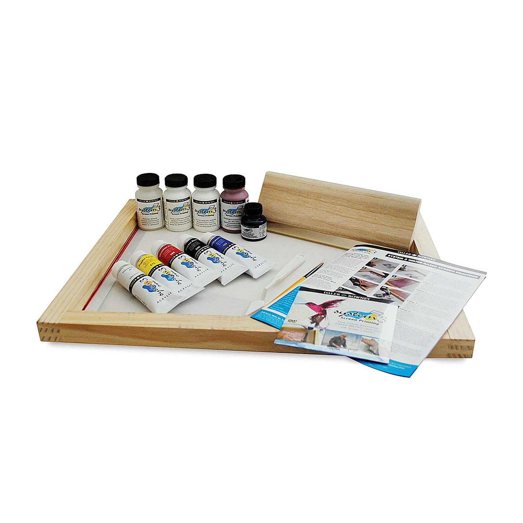 System3 Acrylic Paint Screen Printing Set, Assorted Colors, 1 Count