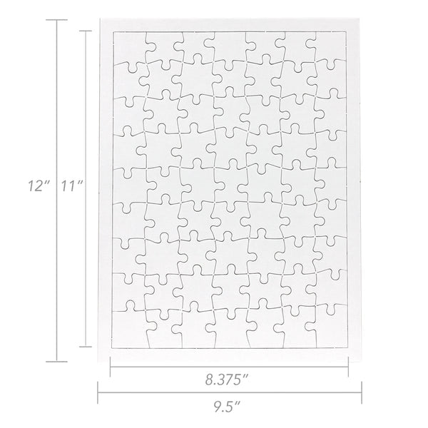 Color Your Own Puzzles - 6 ct, Rectangular, Frame 6.5"x9.5",  Puzzle 5.5"x8.25", 35 pcs per puzzle