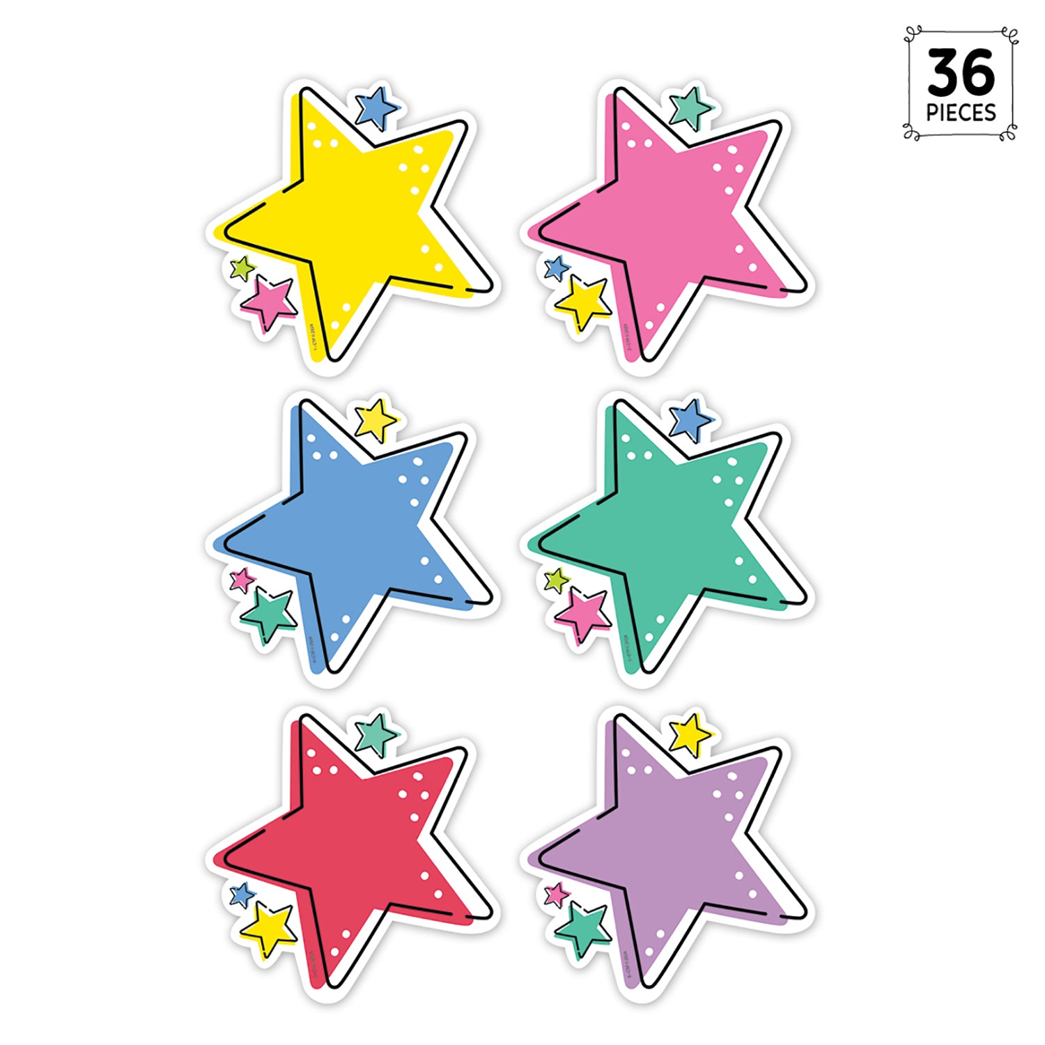 Star Bright Stars 6" Designer Cut-Outs, Pack of 36