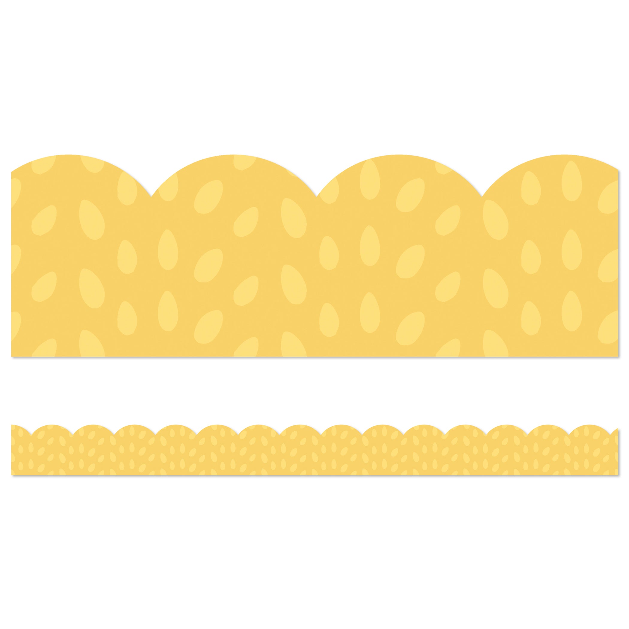 Grow Together Yellow with Painted Dots Scalloped Borders, 39 Feet