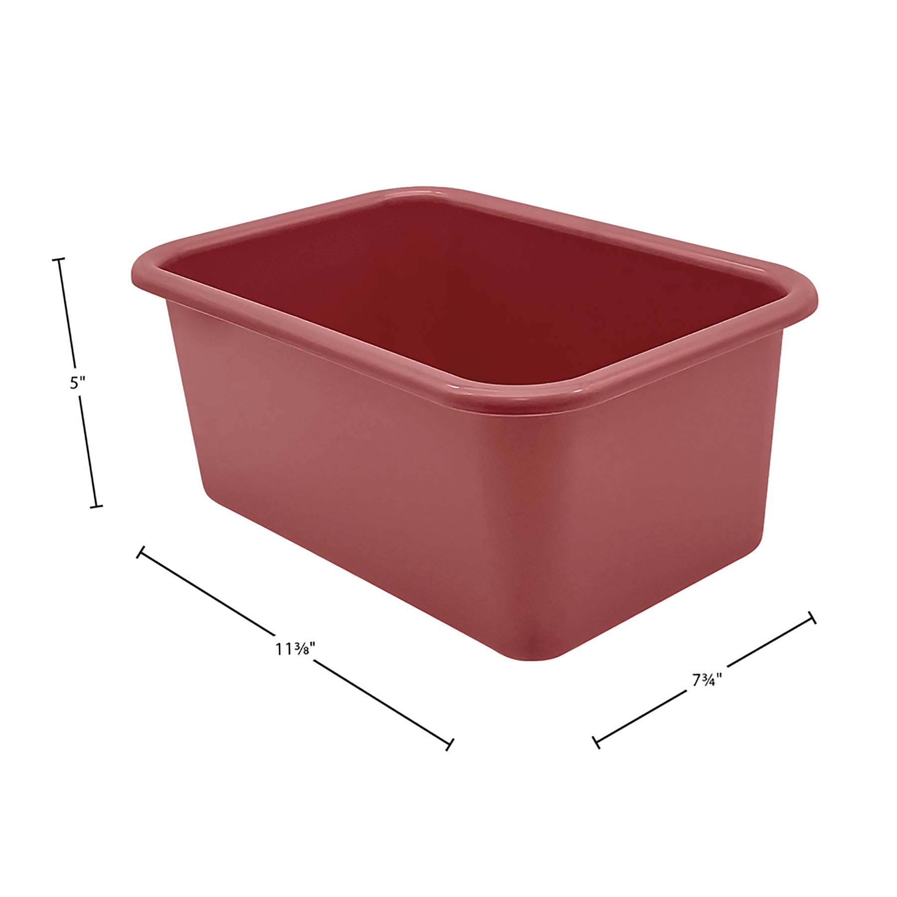 Small Plastic Storage Bin, Deep Rose