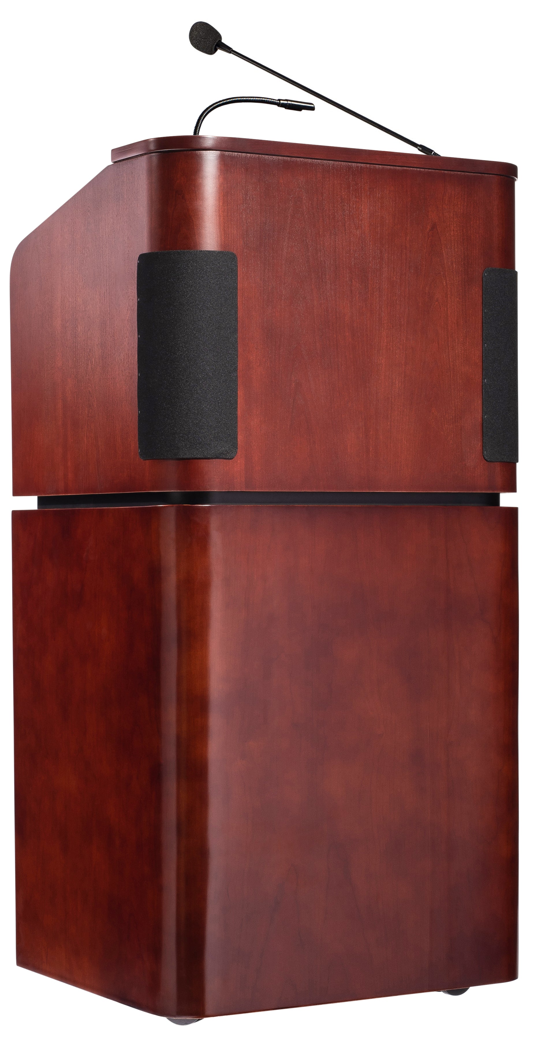 Oklahoma Sound® Tabletop & Base Combo Sound Lectern, Surface Color: Mahogany/Walnut, Frame Color: