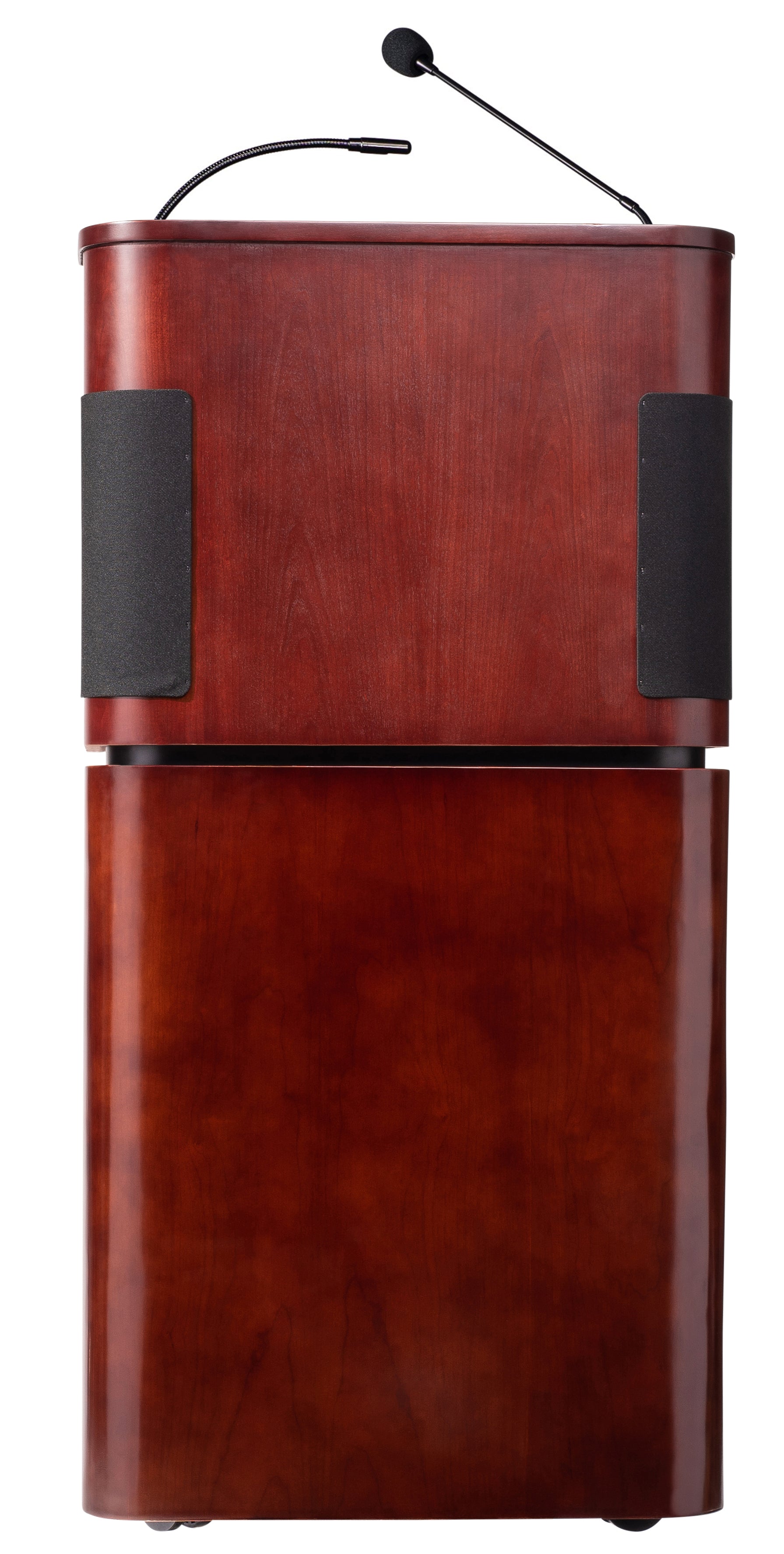 Oklahoma Sound® Tabletop & Base Combo Sound Lectern, Surface Color: Mahogany/Walnut, Frame Color: