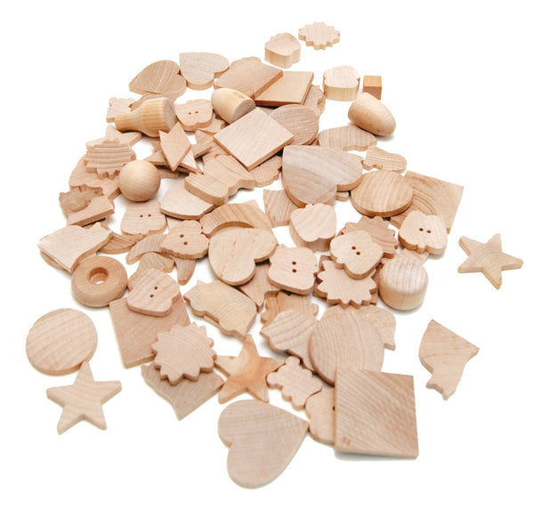 Wood Shapes - 50 ct., Asst'd Shapes