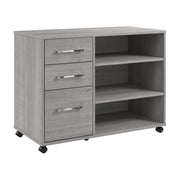 Bush Business Furniture Hustle Rolling Storage Cabinet with Drawers and Shelves in Platinum Gray - Assembled - 39.61" Width x 19.61" Depth x 29.96" Height