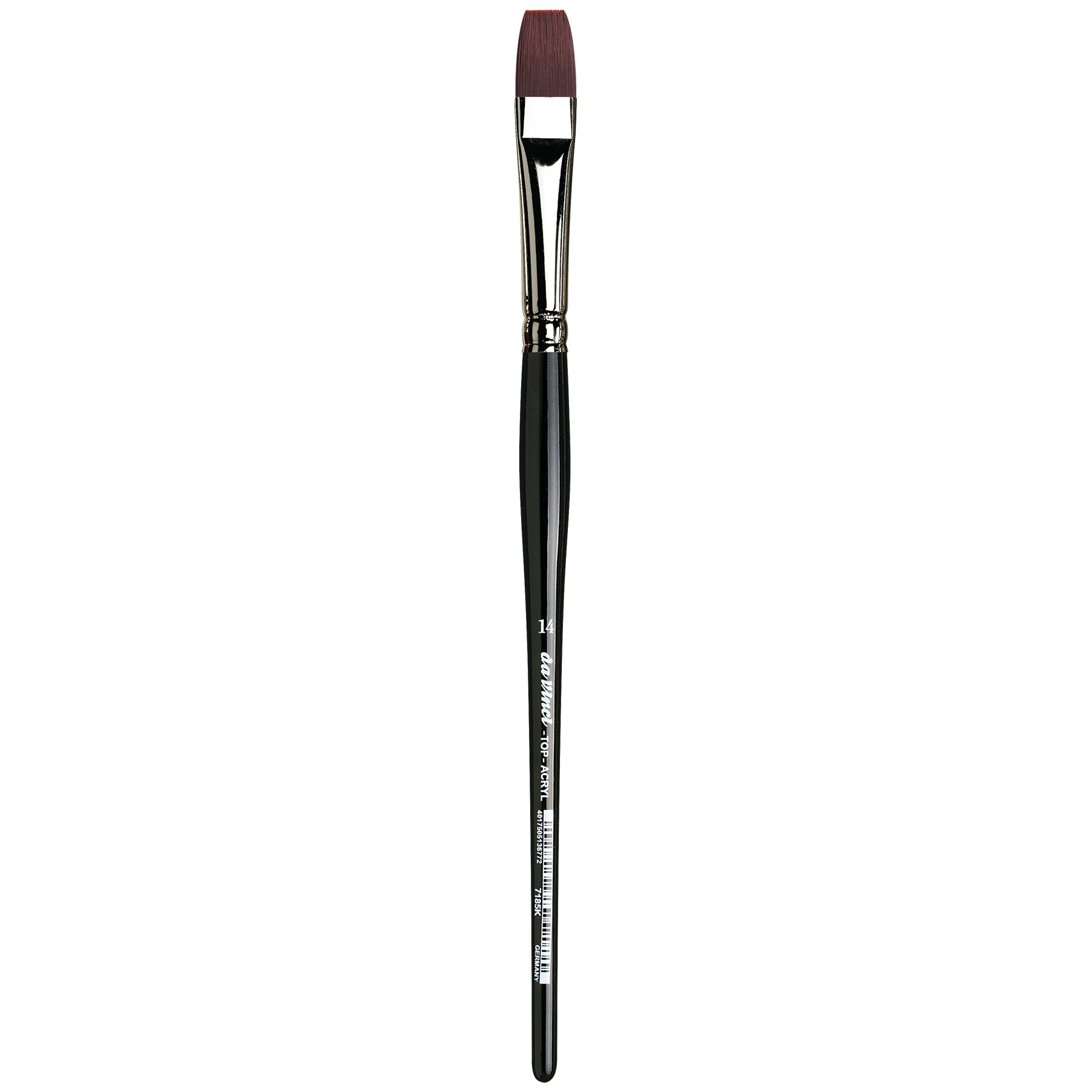 TOP-ACRYL Bright Red-Brown Brush, Synthetic, Acrylic & Oil, Flat, Series 7185K, Size 14
