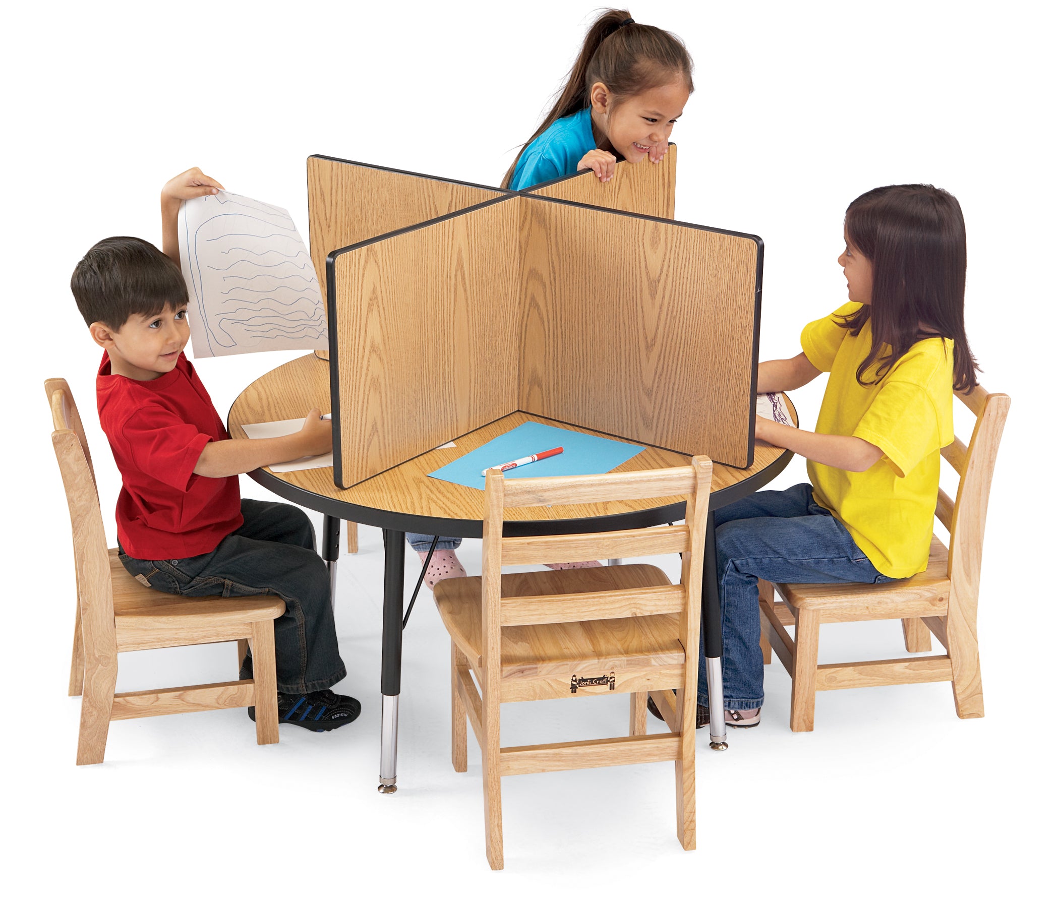 Berries® Study Carrel - 4 Carrels - Small - Oak/Black