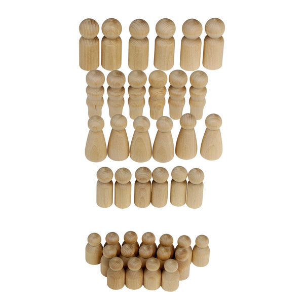 Wood People - 40 Assorted sizes