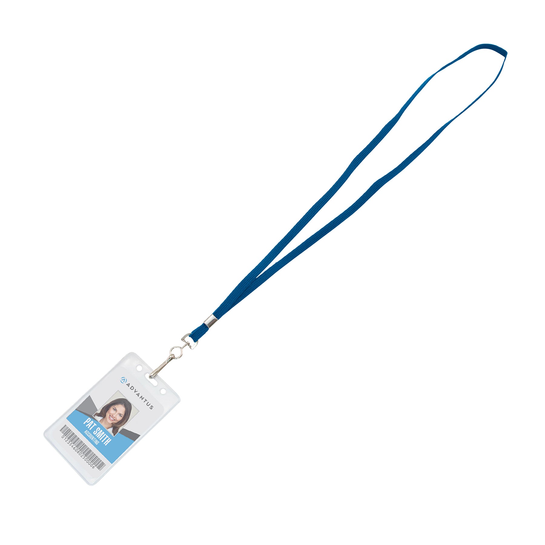Deluxe Lanyard with J-Hook, Navy Blue, Box of 24