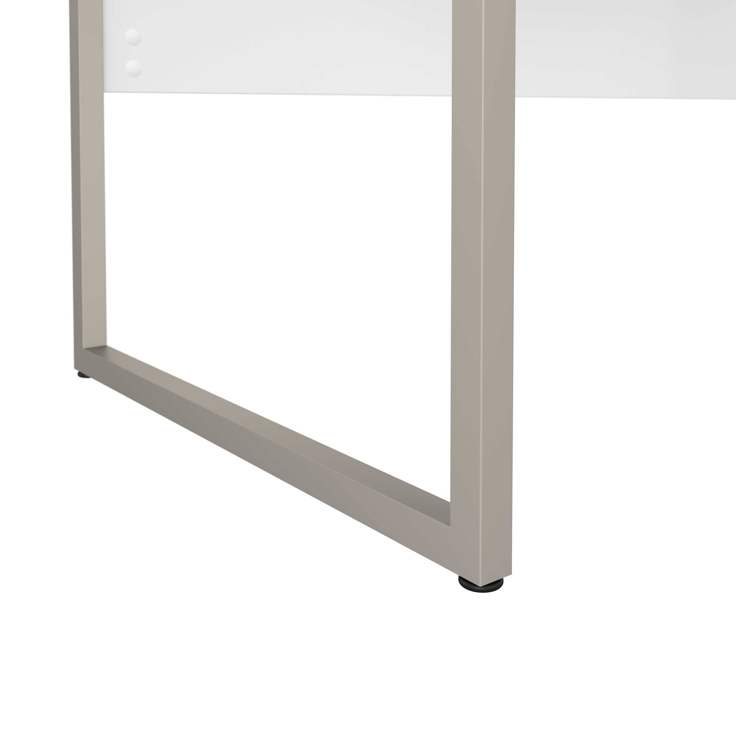 Bush Business Furniture Hybrid 60W x 30D L Shaped Table Desk with Metal Legs in White - 59.45" Width x 71.34" Depth x 29.91" Height