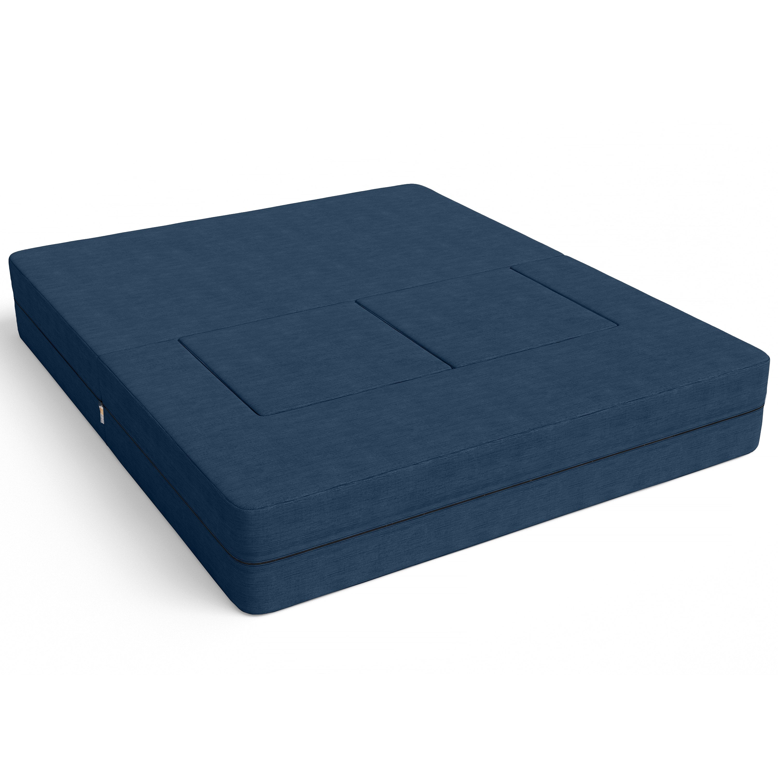 Jaxx Zipline Convertible Sleeper Loveseat & Ottomans, Textured Microvelvet - Caribbean