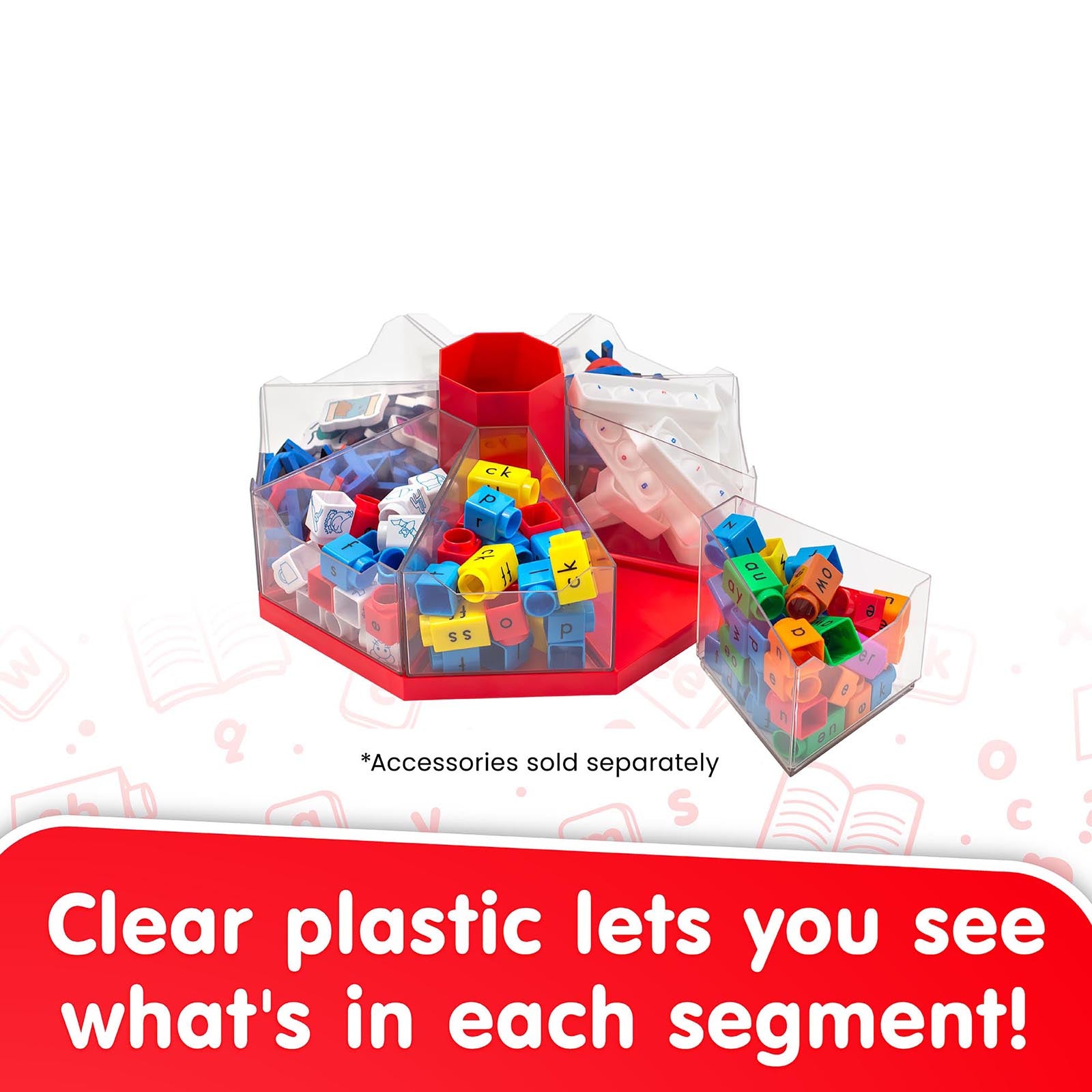 Classroom Caddie Octagonal Storage System, Red