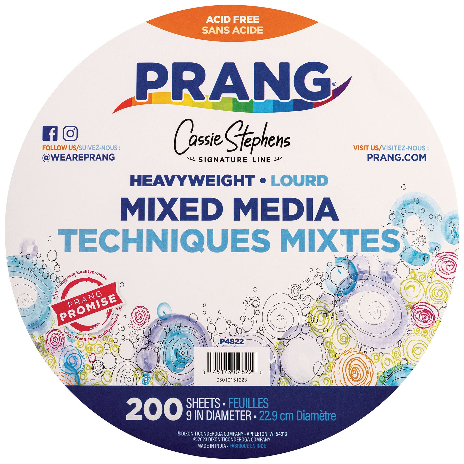 Heavyweight Mixed Media Paper Circles, 9", 200 Sheets