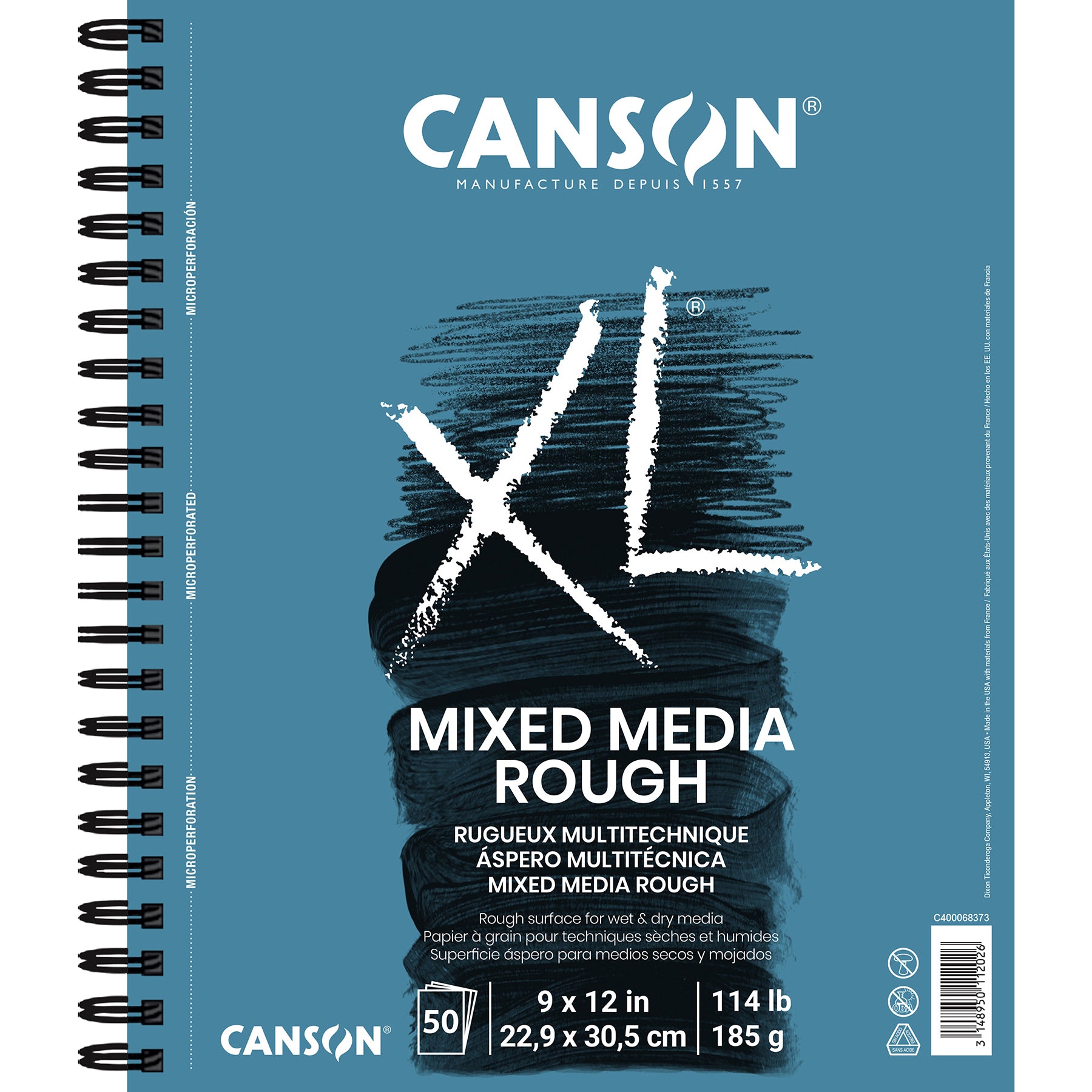 XL Series Mixed Media Pad, Side Wire Binding, 50 Sheet, 9x12 inch, 1 Count