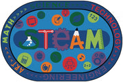STEAM Classroom Rug - 6ft x 9ft - Oval - Blue