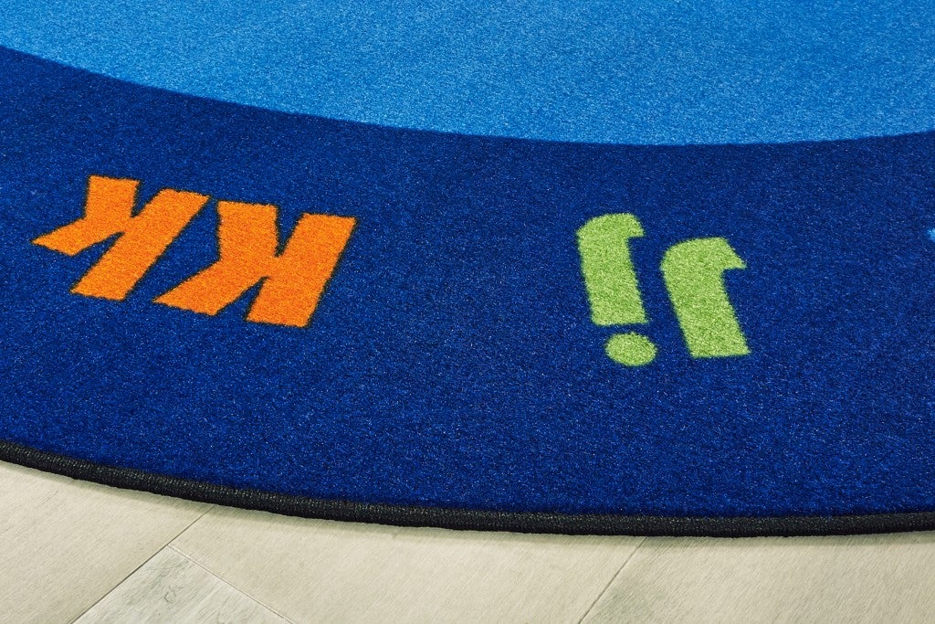 Circletime Early Learning Value PLUS Rug - Oval - Blue - 7ft 6" x 12ft