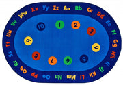 Circletime Early Learning Value PLUS Rug - Oval - Blue - 7ft 6" x 12ft