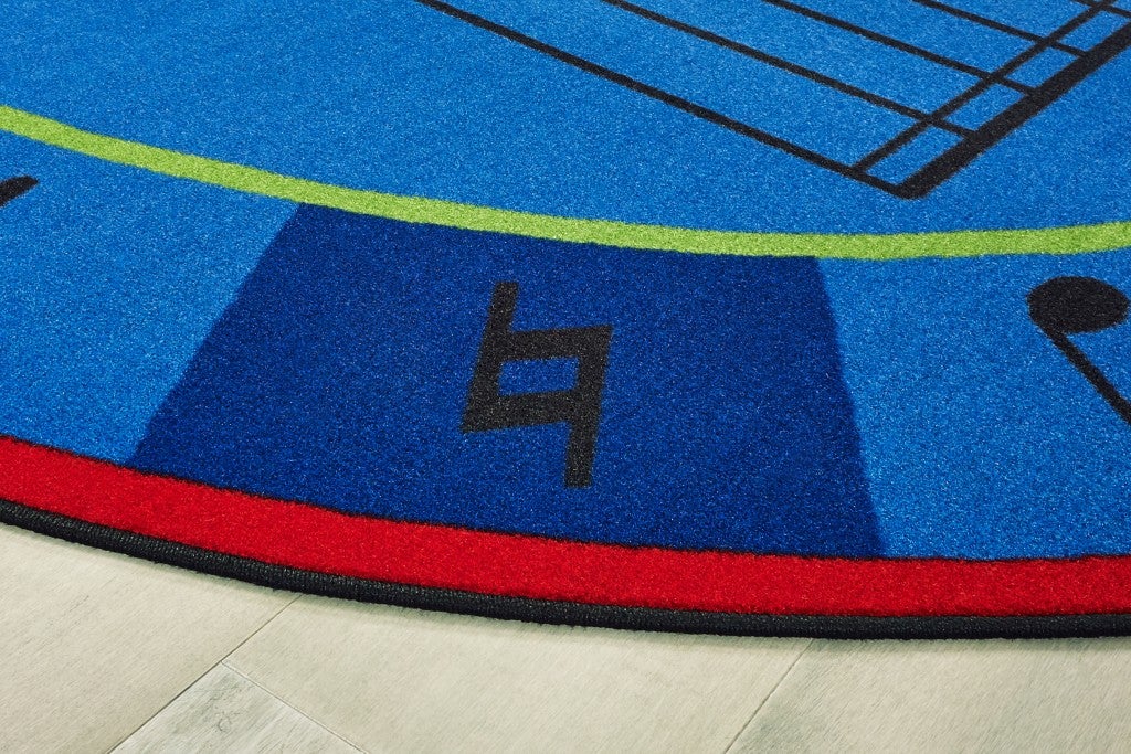 A-Sharp Music Rug - 8ft x 12ft - Oval - Blue