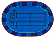 A-Sharp Music Rug - 8ft x 12ft - Oval - Blue