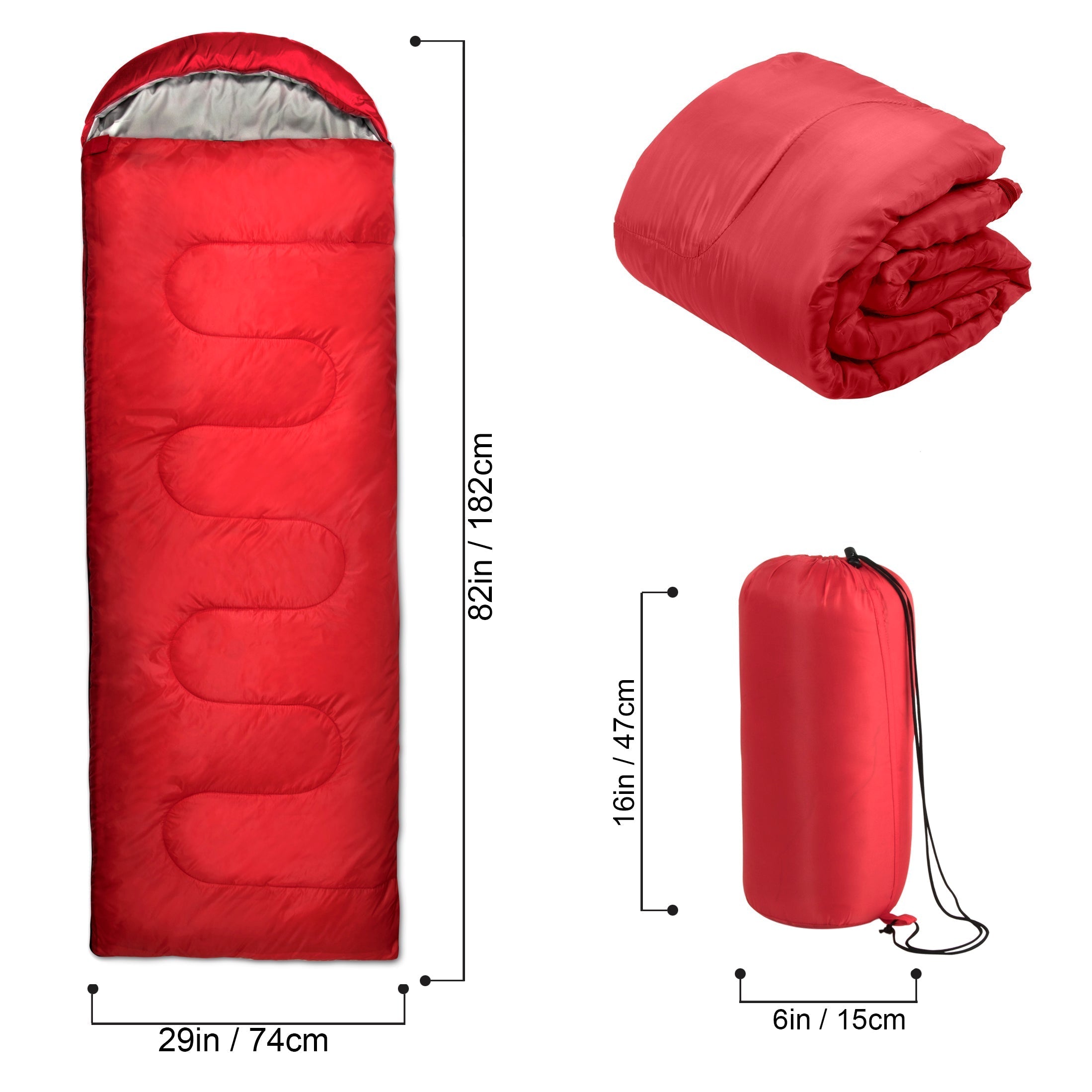 Deluxe Sleeping Bags - 50°F - Black - 10 in the Pack