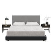 Jaxx Panelist Modern Padded Headboard- Set of 2 Wall Mounted Panels (Each 22.5" x 30")- Queen Double Tall, Microvelvet Mouse Grey