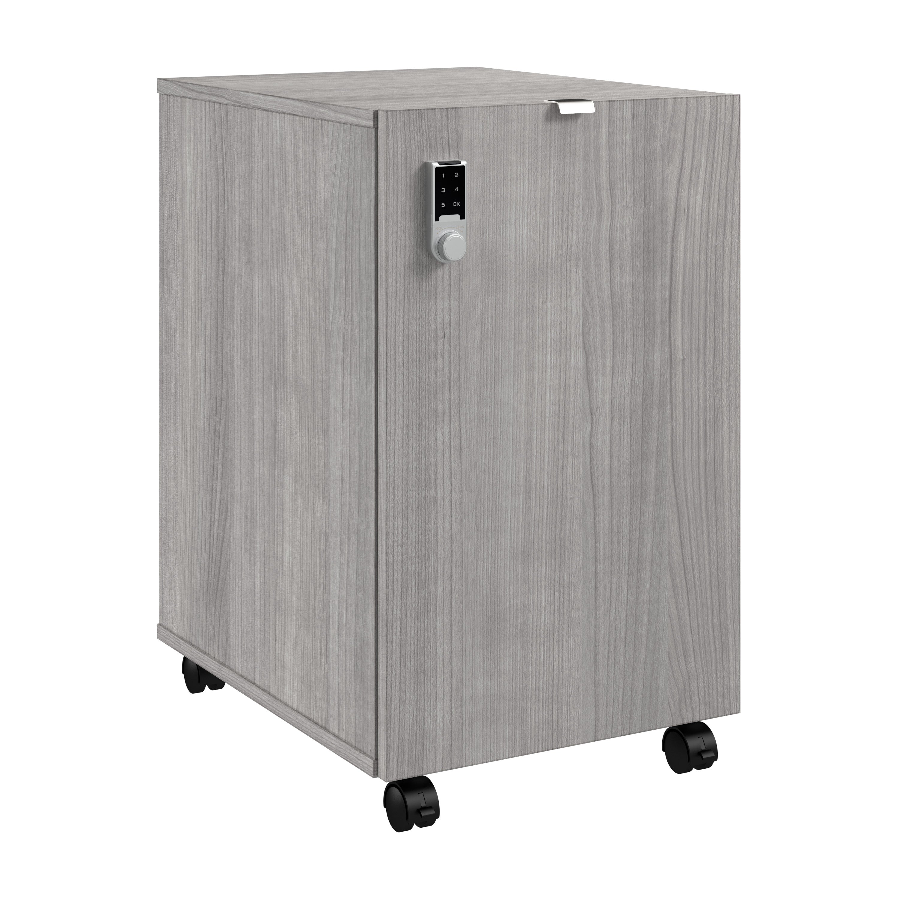 Bush Business Furniture Assure Mobile File Cabinet with Drawers and Keypad Lock in Platinum Gray - 15.65" Width x 20.24" Depth x 25.91" Height