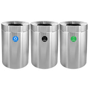 50 Gallon Stainless Steel Compost Bin, Recycling Can, and Trash Receptacle