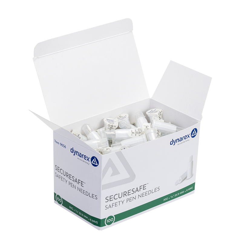 SecureSafe Safety Pen Needle - 100 pcs per Box/12 Boxes per Case