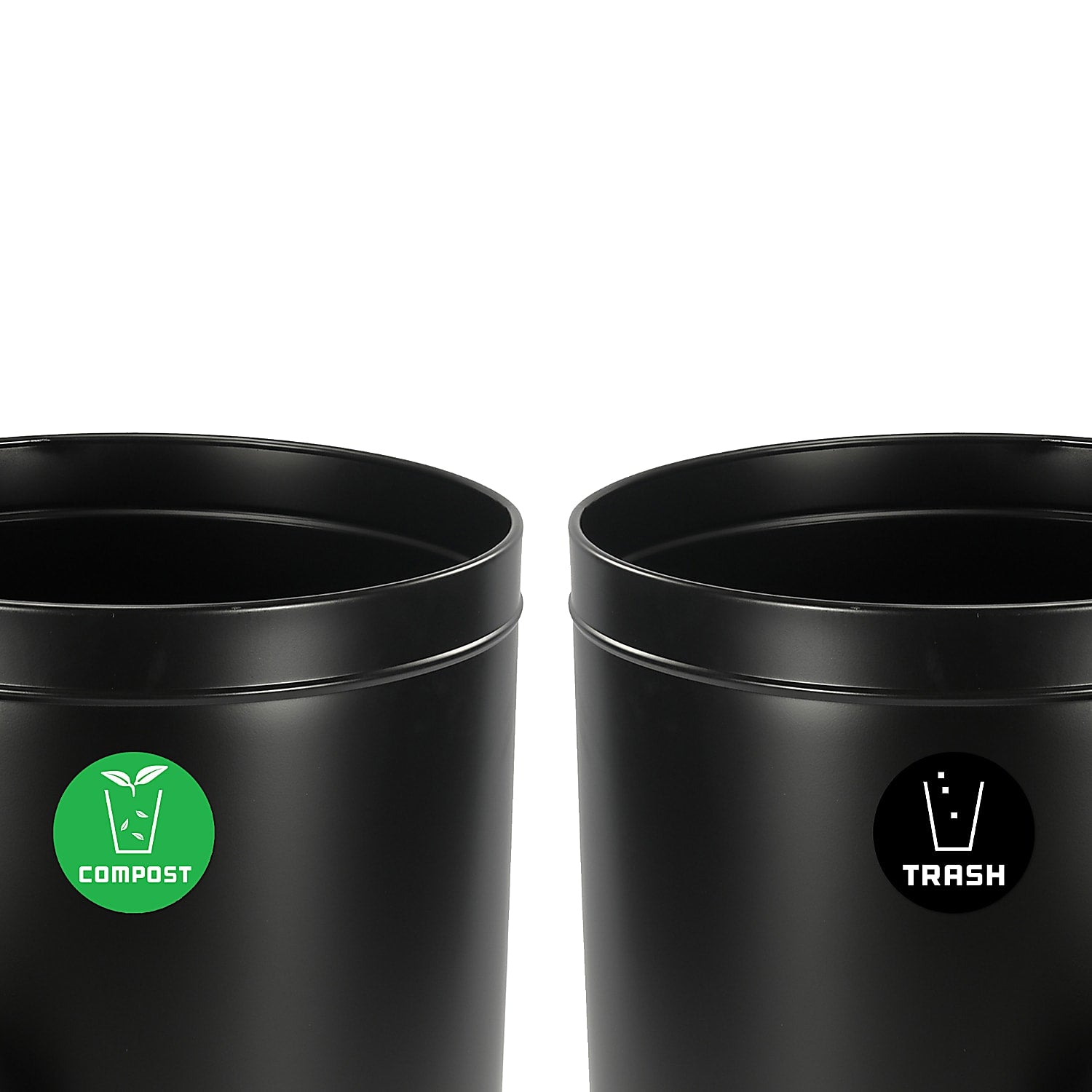 50  Gallon Stainless Steel Compost Bin and Trash Can (Black)