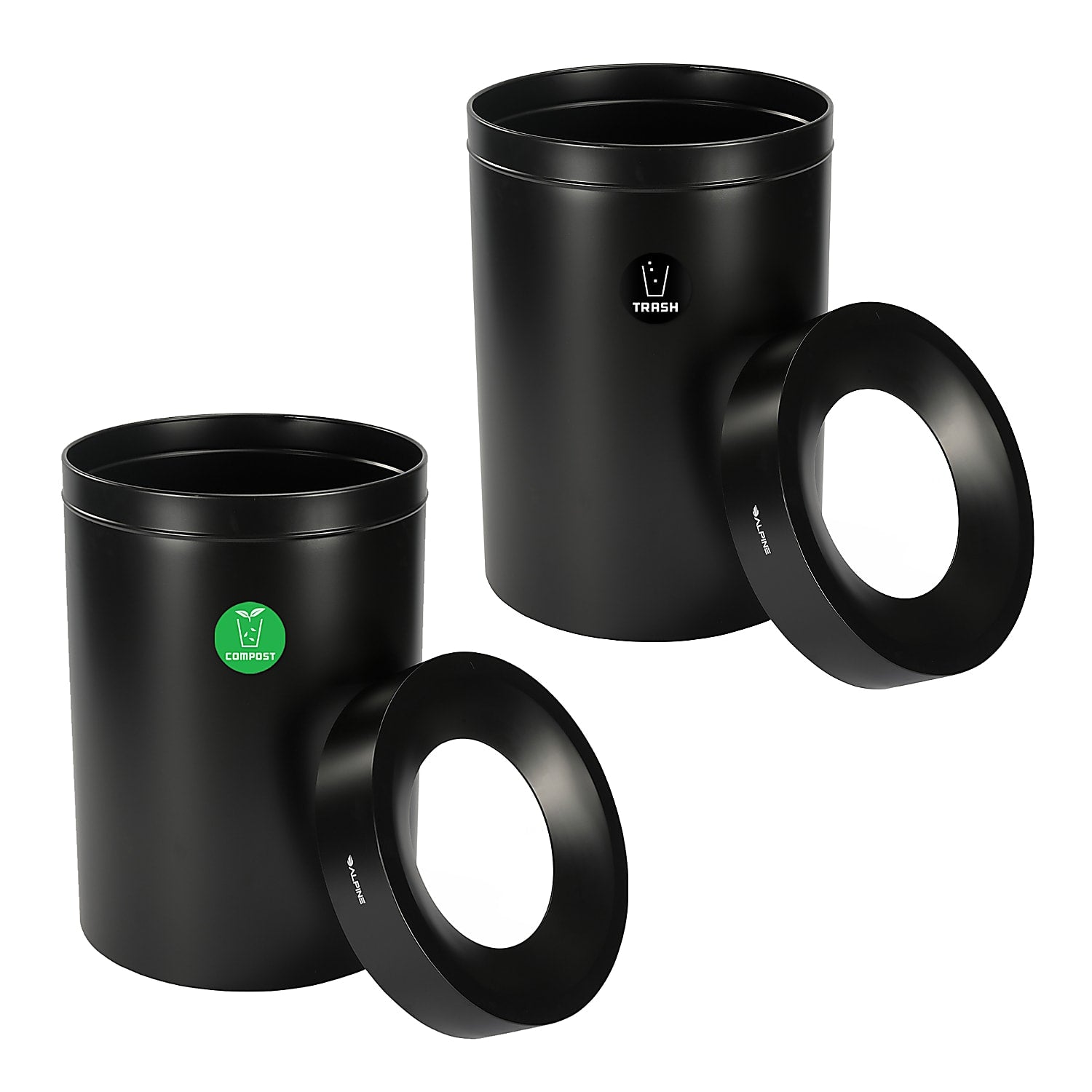 50  Gallon Stainless Steel Compost Bin and Trash Can (Black)