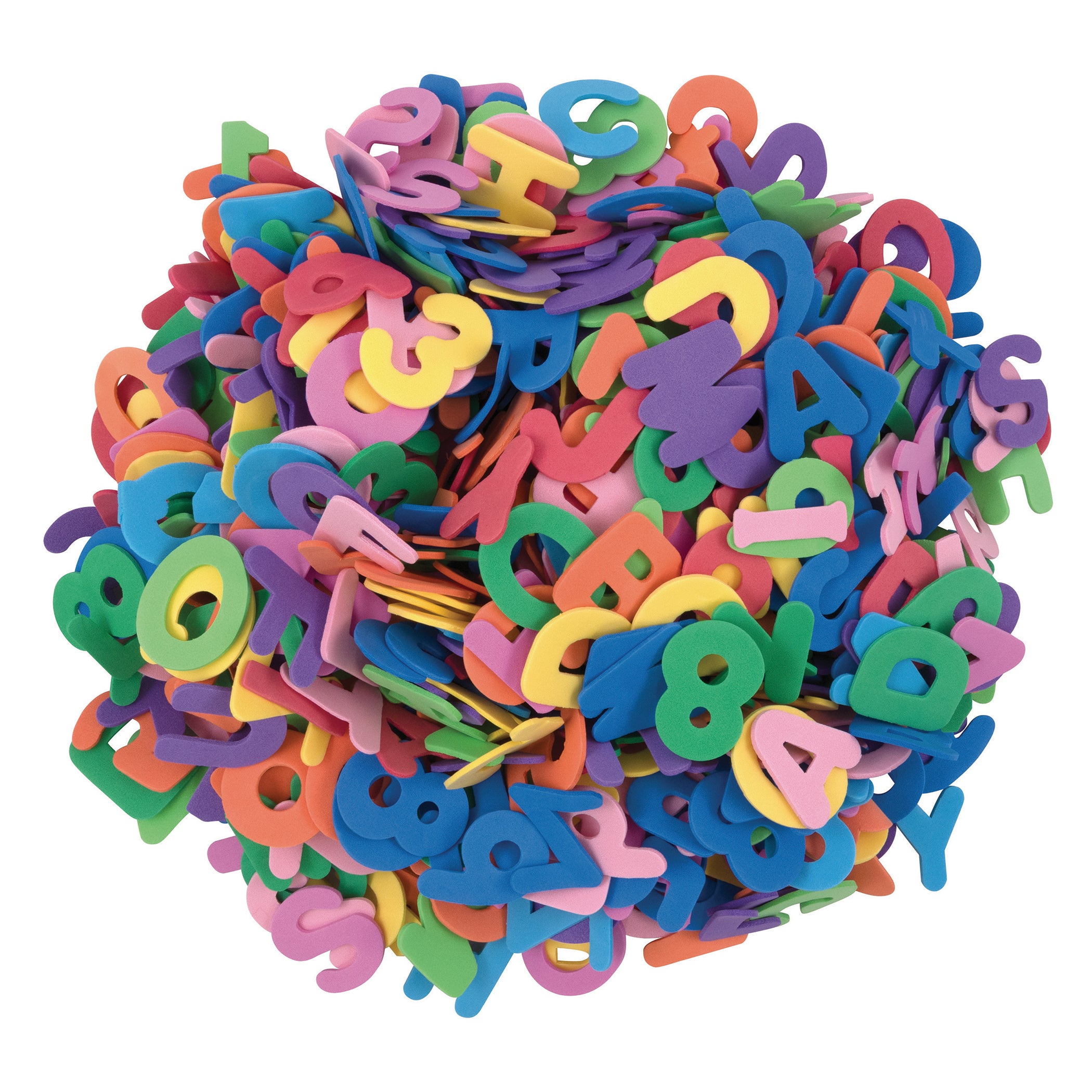 WonderFoam® Craft Tub, Letters and Numbers, Assorted Sizes, 1/2 lb.