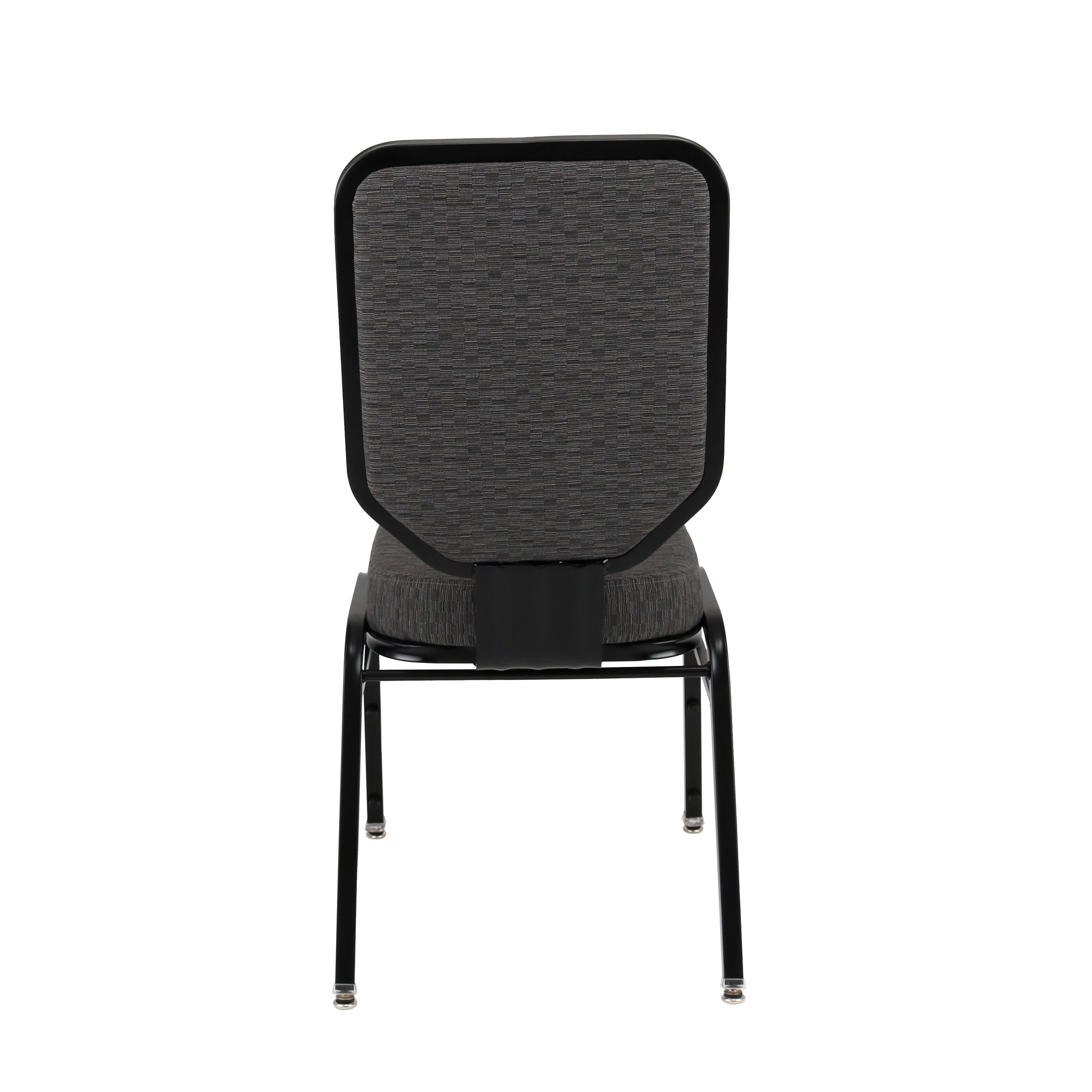 NPS® 9600 Series Premium Fabric Upholstered Flex-Back Banquet Chair, Surface Color: Morticia Onyx, Frame Color: Black Gloss