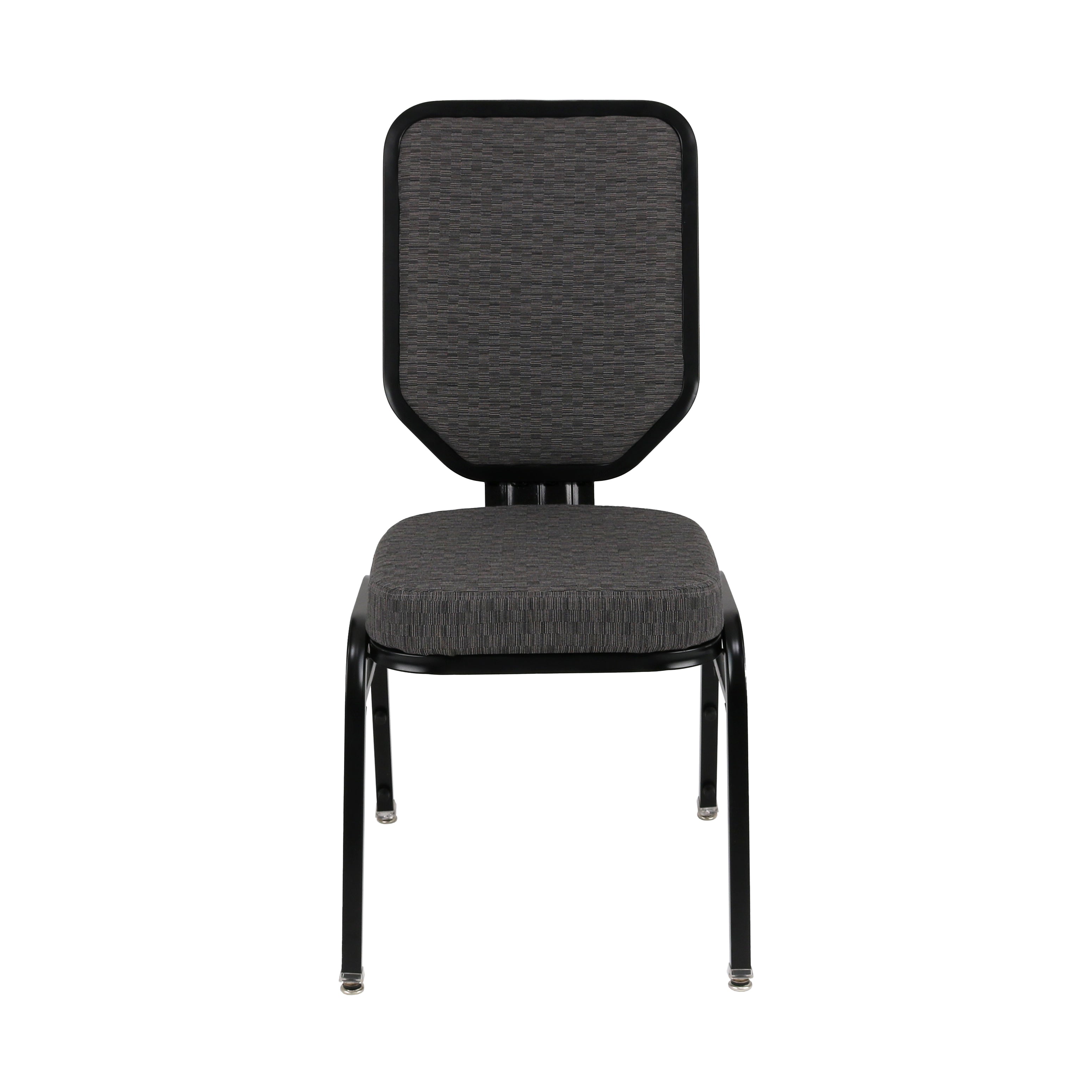 NPS® 9600 Series Premium Fabric Upholstered Flex-Back Banquet Chair, Surface Color: Morticia Onyx, Frame Color: Black Gloss