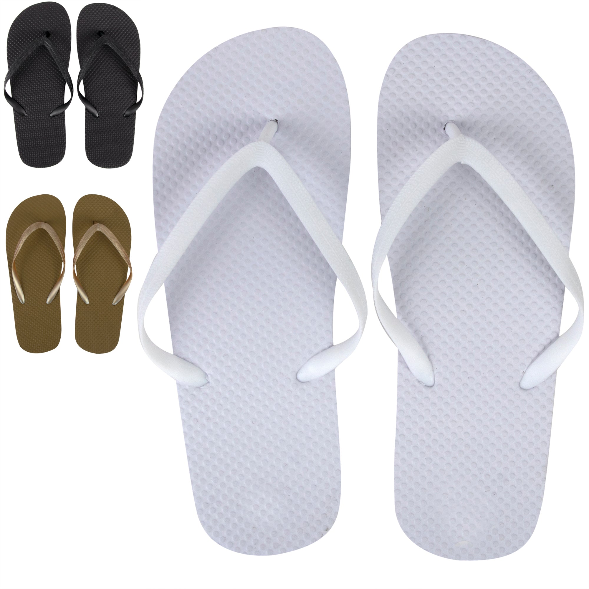 Women's Flip Flops - 3 Color Assortment - 50 pairs in the Pack
