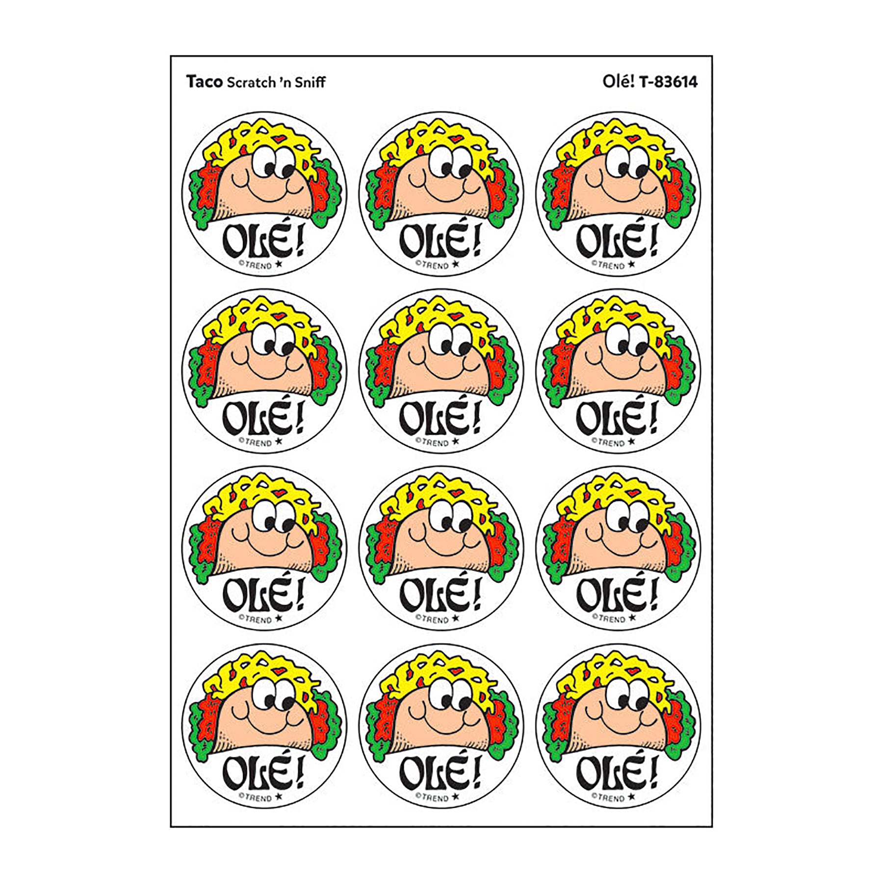 Olé!/Taco Scented Stickers, Pack of 24