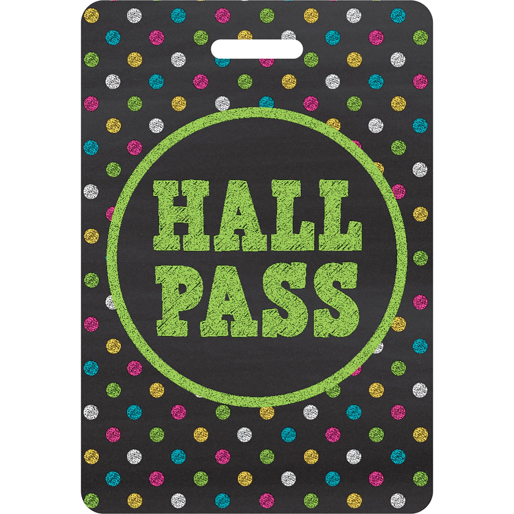 Chalkboard Brights Hall Pass with Lanyard, Set of 4