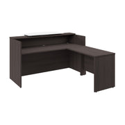 Bush Business Furniture Arrive 72W x 72D L Shaped Reception Desk with Counter in Storm Gray - 71.02" Width x 71.14" Depth x 40.35" Height